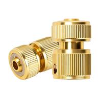 Lethra 2 Pack Garden Brass Quick Hose Connector, Brass Hose Connector for 4-Point Water Pipes with Inner Diameter 12mm, Outer Diameter Approx 16mm for Gardening, Home Watering,Car Washing