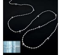 Lethra 2Pcs 10 Meter 100 Clips Vertical Blind Bottom Chain, Durable Plastic Blind Chain, Vertical Blinds Repair Parts for 89mm/3.5Inch Slats in White