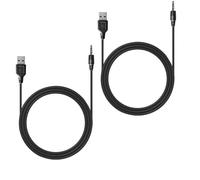 Lethra 2PCS 3.5mm Aux Audio Jack Cable Adapter to USB 2.0 Male, 1M Universal Compatibility Charge Cable, USB to 3.5mm Audio Jack Adapter for Headphones, MP3 Players, Laptop, Speakers, Video Recorders