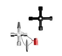 Lethra 2Pcs Meter Box Key, 7 in 1 Radiator Bleed Key and 4 in 1 Heavy Duty Utility Key, Multi Functional Electric Box Key for Cupboard Cabinet Electric Elevator Water Gas Meter Opening