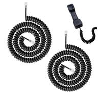 Lethra 2PCS Telephone Handset Cable Cord, Coiled Phone Handset Line with RJ9/RJ10/RJ22 4P4C Connectors for Home or Office Landline Phones, Stretchable 1.2-10 Feet Length, Durable Tangle-Free Design