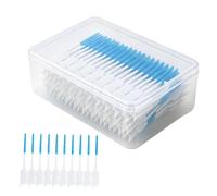 Lethra 300 Pieces Interdental Brushes with Soft Silicone Head, Gentle Teeth Cleaning Toothpicks for Braces & Gaps, Straight Type Dental Floss Picks with Convenient Carry Case(Blue)