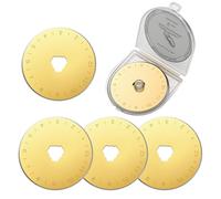 Lethra 5PCS Rotary Cutter Blades, 45mm SKS-7 Replacement Blades Heavy Duty Titanium Rotary Cutter Blade Refills for Fabric, Paper, Scrapbooking, Quilting, Compatible with Olfa, Fiskars, Truecut