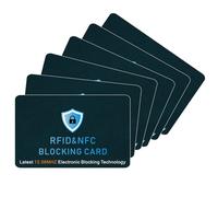 Lethra 6 PCS RFID/NFC Blocking Card, RFID Blocking Card Anti Theft Protector for Contactless Cards, Credit Card Protector Slim NFC Card Blocker for Identity Document Wallets Passport