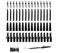 Lethra 60pcs Lead Clips Carp Fishing Accessories, Safety Lead Clips Kit with Anti Tangle Sleeves, Tail Rubbers and Quick Change Swivels, Carp Care Kit for Small Weights and Feeder