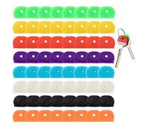 Lethra 64Pcs Key Covers Caps, Key Caps Covers Flexible Key Covers Key Coloured Caps Key Cap Label for Easy Identifying Small Key Covers for House Keys Waterproof and Durable Small and Light, 8 Colors