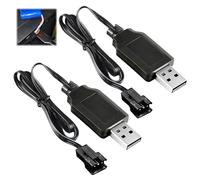 Lethra 7.4V USB Charger Cable with SM-3P Plug, 1000mA LiPo Smart Battery RC Charger Cable, Universal RC Car Charger for RC Car Plane Tank Boat Remote Control Toys