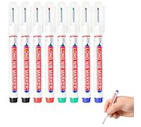 Lethra 8PCS Long Nib Marker Pens, Waterproof Deep Hole Marking Pens for Construction and Woodworking, Multi-Purpose for Builders Hardware in Black Blue Red and Green