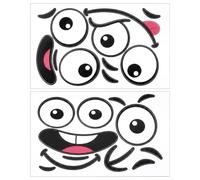 Lethra 8Pcs Wheelie Bin Stickers Funny Face Decals for 360L Dustbins
