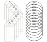 Lethra Cruise Luggage Tag Holder, 10PCS Clear Waterproof Heavy Duty Bag Tag Set with Steel Loops for Suitcase Travel - Tear Resistant for Vacation, Cruise, Airport, Business Trip Accessories