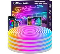 LETIANPAI 6m Neon Rope Lights, Multiple Modes,Flexible LED Cord Lights Controlled with App/Remote, IP65 Outdoor RGBWaterproof, Music Sync Led Neon Light Strip for Bedroom Decoration