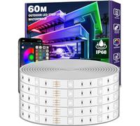 LETIANPAI Outdoor LED Strip Lights 60m Waterproof,BalconyExterior Led Rope Lights for DeckMusic Sync RGB IP65 Outside Led Light Strips Waterproof with App and Remote