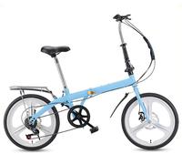 LETIANZG Adult Folding Mountain Bike, 20/22 Inch Folding Bicycle, 6 Speed Stepless Transmission Lightweight Mens Ladies Road Bike Magnesium Alloy Integrated Wheel C,22 in