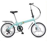 LETIANZG Adult Folding Mountain Bike, 20/22 Inch Folding Bicycle, 6 Speed Stepless Transmission Lightweight Mens Ladies Road Bike Magnesium Alloy Integrated Wheel B,22 in