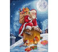 Letistitch counted cross stitch kit "Santas Secret Stop", 29x40cm