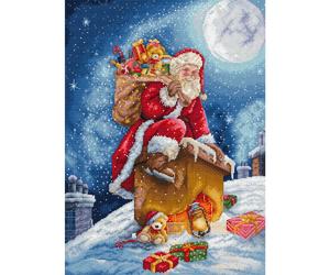 Letistitch counted cross stitch kit "Santas Secret Stop", 29x40cm