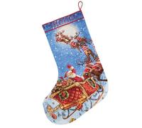 Letistitch Cross Stitch Set Christmas Stocking The Reindeer on The Go Counted Pattern 38 x 25.5 cm