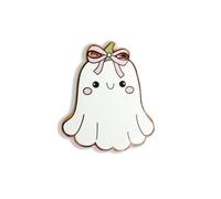 Letistitch SKU 14363 Boo - The Ghost with The Pink Bow Chart Holder & Needle Minder