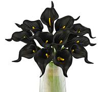 Letjolt, Artificial Black Calla Lily Flowers for Bridal Bouquets Blue Flower 12 Pcs Home Decor Fake Flowers Calla Lily Black