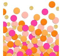 Letjolt Pink Orange Paper Confetti Glitter Golden Scatter Table Decoration Surprise Craft Supplies Birthday Party Bridal Baby Shower Party Wedding Gift Circle Dots Decor 100 Pcs