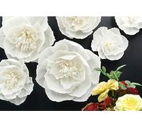 Letjolt White Paper Flower Decorations for Wall Birthday Party Easter Day Backdrop Wedding Baby Shower Bridal Shower Nursery Wall Decor(White Set 6)
