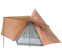LETKIND 6 Person Camping Tent 12x12ft Teepee Tent Waterproof Professional Canvas Tent with Water-Resistant Material, Double Layer Design and Mesh Windows, Easy Setup for Adult Family Outdoor Camping