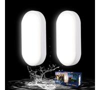 Letlit 12W LED Wall Light Outside 2 Pack, IP54 Bathroom Bulkhead Light, LED Ceiling Light, 1200LM 4000K Porch Light for Indoor, Outdoor, Hallway, Cellar, Garden, Garage