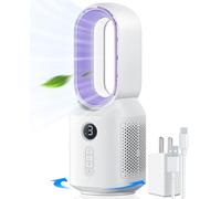 Let'me - Desk Fan, 106° Oscillating Fan for Indoor, Bladeless Fan with 3 Speeds, Small Office Fan with LED Light, 13 Personal Small Fan