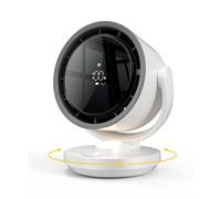 let'me Table Fan, 100-Speed Desk Fan with Digital Display, Rechargeable Battery Fan with Warm Night Light, Oscillating Fan and 12H Timer, Small Quiet Desk Fan for Bedroom, Office