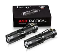 LETMY Pack of 2 Small LED Torches, 300 Lumens Super Bright Mini Torch Battery Powered with 3 Modes and Adjustable Focus for Camping, Hiking, Gift