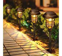 LETMY Solar Outdoor Lights, 8 Pack Bright Solar Pathway Lights Outdoor Waterproof, Up to 12 Hrs Auto On/Off Solar Garden Lights Outdoor Solar Lights for Yard Patio Walkway Driveway Pathway - Bronze