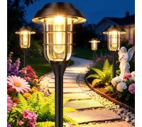 LETMY Solar Pathway Lights Outdoor, 8 Pack Bright Solar Lights Outdoor, IP65 Waterproof Auto On/Off Garden Lights Solar Powered Landscape Lighting for Yard Path Patio Walkway Driveway Pathway - Black