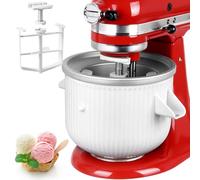 LETOMS Ice Cream Maker Attachment for Kitchenaid, 2 Quart Frozen Bowl for Stand Mixer 4.5/5/6/7QT, Sorbet Gelato Maker for Dessert and Yogurt