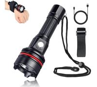 LetonPower 14S 2000 Lumens Professional Dive Light - IP68 328FT/100M Waterproof Underwater Flashlight with 6 Modes & USB-C Charging, for Scuba Diving/Underwater Photography/Spearfishing