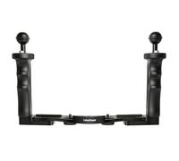 LetonPower Dual Handle Underwater Camera Tray, Aluminum Alloy Video Stabilizer Bracket with 2 Joint Arms for Camera Housing and Video Light