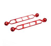 LetonPower Red 9" Underwater Aluminum Alloy Extension Arm (2-Pack) - Dual Ball System with 1" Head Connector, Waterproof & Rustproof for Diving Camera Tray/Strobe/Video Light, Scuba Photography Gear