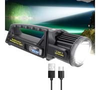 LETOUR 1450000 Lumens Rechargeable Torch Powerful Torches Spotlight with 350° Rotate Head Super Bright LED Seachlight Flashlight Torch 9 Modes, IPX6 Waterproof Solar Troch for Emergencies