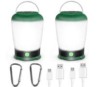 LETOUR 2 Packs Camping Light, Camping Lantern Rechargeable 2000 mAh Portable Tent Light 6 Lighting Modes, Waterproof Emergency Tent Lamp Outage