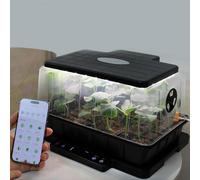 LetPot Smart Seed Trays with Lids Humidity Dome, Germination Kit with Waterproof Seedling Mat, 24W Full Spectrum LED Grow Light, Smart Heating Base, EC Soil Sensor & App Control for Indoor Seedlings