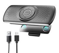 LETRADE Car Bluetooth 5.0 Handsfree Kit with Clip, TF Card Slot, Built-in Microphone, Support Siri & Google Assistant, for Music, GPS, Phone