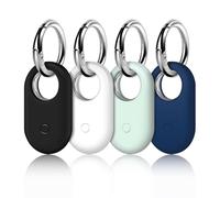 LETREEN Smarttag2 Case, 4 Pack Silicone Smart Tag 2 Cases with Silver Keychain, Protective Cases Cover for Samsung Galaxy Smart Tag 2