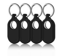 LETREEN Smarttag2 Case, 4 Pack Silicone Smart Tag 2 Cases with Silver Keychain, Protective Cases Cover for Samsung Galaxy Smart Tag 2