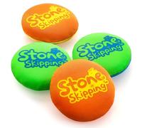 LETREEN Water Stone Skipping Discs Set 4 Pack - Fun Pool Toys for Kids All Ages - Water Bouncing Skip Ball Toy for Boys & Girls - Best Games Gifts with Your Friends & Family at the Beach, Lake or Pool