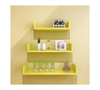 LETREM Floating Shelves, Set of 3, Wall Mounted DIY Shelf, Home Living Room Kitchen Office Bedroom Study Decor Storage Shelving, Picture Plants Ornament Display Rack, Bookshelf/Yellow