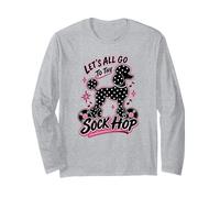 Let's All Go to The Sock Hop Poodle Polka Dot 1950's Party Long Sleeve T-Shirt