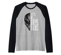 Let's All Greys A Glass Funny Alien Pun UFO Raglan Baseball Tee