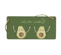 Let's Avo-Cuddle Hanging Sign - Funny Plywood Home Decor, Full Colour Cute Wall Sign - Ideal Couple, Funny Avocado Design