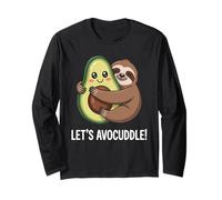 Let's Avocuddle Cute Lazy Sloth Animal Hugging Avocado Lover Long Sleeve T-Shirt