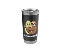 Let's Avocuddle Cute Lazy Sloth Animal Hugging Avocado Lover Stainless Steel Insulated Tumbler