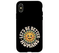 Let's Be Better Humans Positive Message Kindness Smiling Sun Case for iPhone X/XS